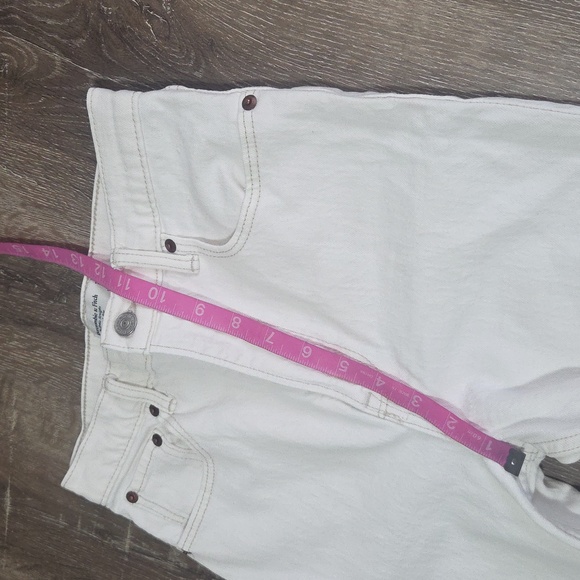 Abercrombie & Fitch The Ankle Straight Ultra High Rise Ivory Straight Jeans 2S - Picture 5 of 10